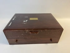 Naken's Wood Silverware Chest Tarnish Proof Flatware Storage Box w/ Drawer READ