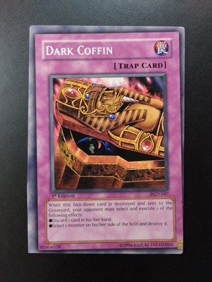 YUGIOH 2003 | DARK COFFIN | PGD-047 | 1ST EDITION | HEAVY MISPRINT | NEAR MINT