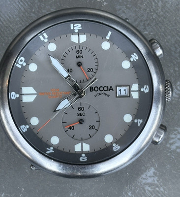 BOCCIA titanium men's watch Chronograph /D- New Battery -  Needs A Band