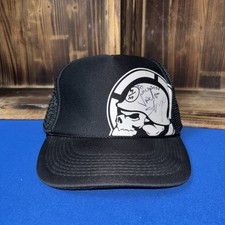 Metal Mulisha Black and White Snapback Helmet Skull Logo with Rope Brim