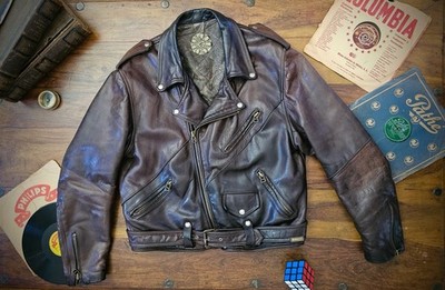 Daytona   Perfecto Echtleder - Vintage 80er-90er Jahre, Made in France