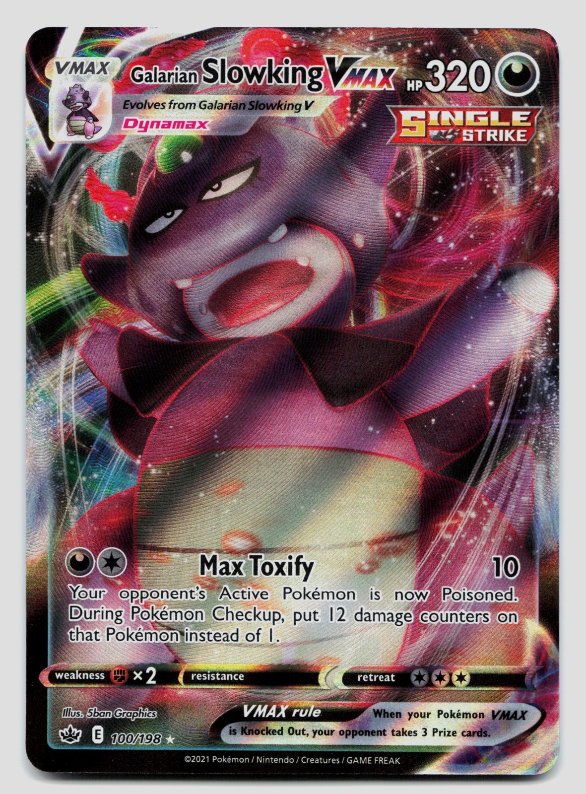 Pokemon Galarian Slowking VMAX Ultra Rare SWSH06: Chilling Reign 100/198 NM