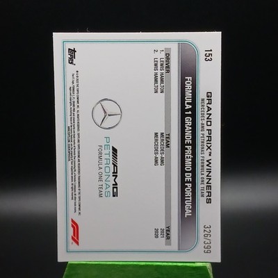 2023 TOPPS CHROME Formule 1 F1 Lewis Hamilton réfracteur parallèle #22