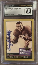 1991 Enor Pro Football HOF Signed Andy Robustelli Autograph CGC/JSA Auto 10 #121