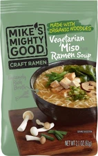 Mike's Mighty Vegetarian Miso Soup - Instant Ramen Noodles - Organic and