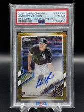 PSA 10! 2021 Topps Chrome Andrew Vaughn Rookie Gold Wave Refractor Auto #/50 SSP