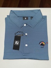 FootJoy Men's Micro feeder Lisle Polo Shirt Blue Navy Size XL