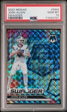 2022 Panini Mosaic Josh Allen Bills Swagger SW-4 Mosaic Prizm PSA 10