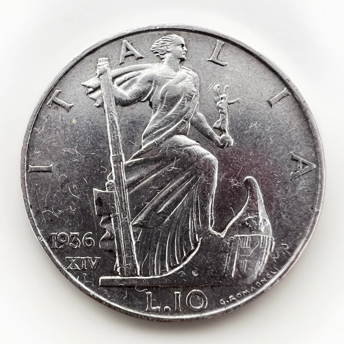 1936年 イタリア 10リラ 硬貨 1936年 イタリア 10リラ 硬貨 Italy 10 Lire KM 80 Prices & Values | NGC