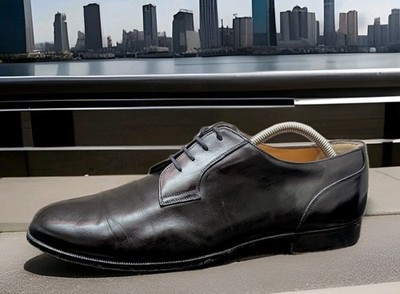 Mens Bally Romeo Oxford Shoes Sz 10 EEE Made in Italy Black Leather