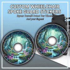 Wheelchair Spoke Guard Sticker Kit | Optional Spoke Guards | Durable Vinyl Wheel