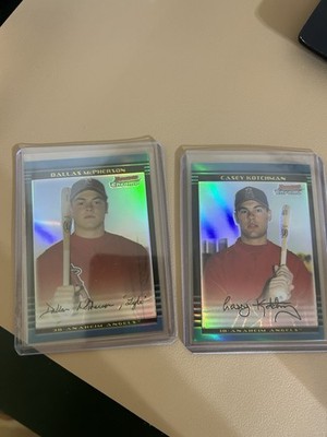 LOT OF TWO (2) CASEY KOTCHMAN Dallas McPherson Bowman Chrome Refractors Rookie