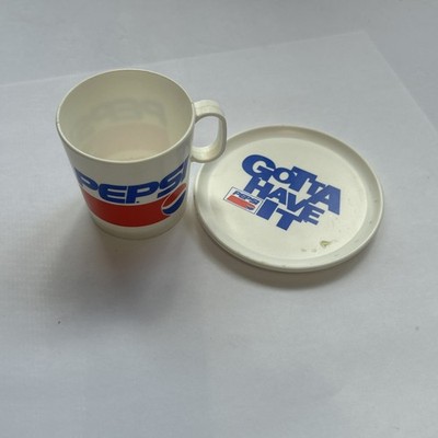 Vintage Chilton Toys PEPSI Pretend Play Dishes Plate Cup 1980s Toys Set Of 2