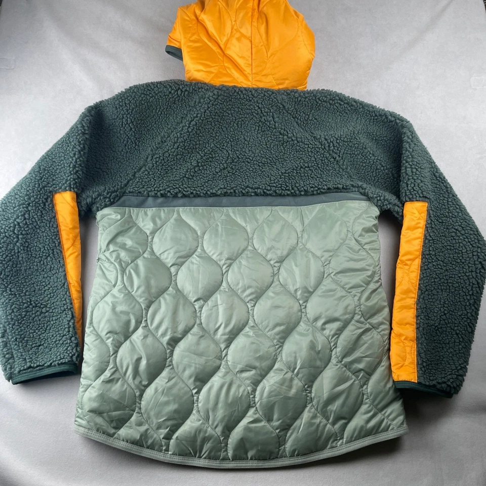 Chaqueta Nike Para Hombre L Verde Naranja NSW Heritage Acolchada Con Capucha Sherpa Simulación Termore Foto 4 de 4