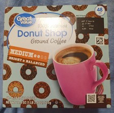 Dosettes de café moulu torréfié moyen Donut Shop 100 % Arabica grande valeur, 48 ct 