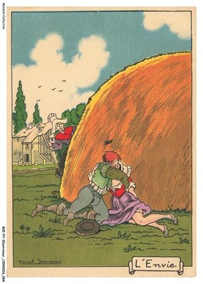 BCEP7-0494-ILLUSTRATORS - MARCEL-JEANJEAN - L'Envie - Un couple qui s'embrass