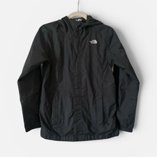 The North Face DryVent Black Hooded Zip Windbreaker Jacket Polyester Teens L