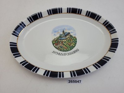 Servierplatte/Teller Weimar Porzellan ''Schwarzburg'' Schloss/Burg Küche #265047