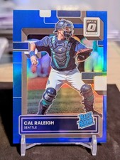 Cal Raleigh #/75 2022 Donruss Optic Rated Rookie Blue Prizm Mariners Big Dumper 
