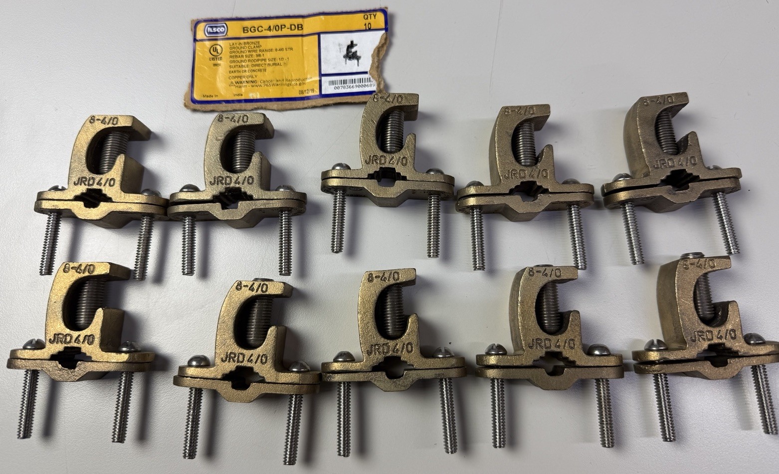 GALVAN JRD-4/0 1/2-3/4 ROD 3/8-1 REBAR 1/2-1 PIPE LAY-IN TYPE CLAMP X10