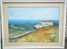 FILIPPO SANNA - SASSARI - SARDEGNA - VECCHIO, GRANDE QUADRO DIPINTO OLIO SU TELA