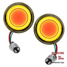 Motorcycle 1157 LED Turn Signal Light Front Rear 2 1157 Smoke Yellow/Front 