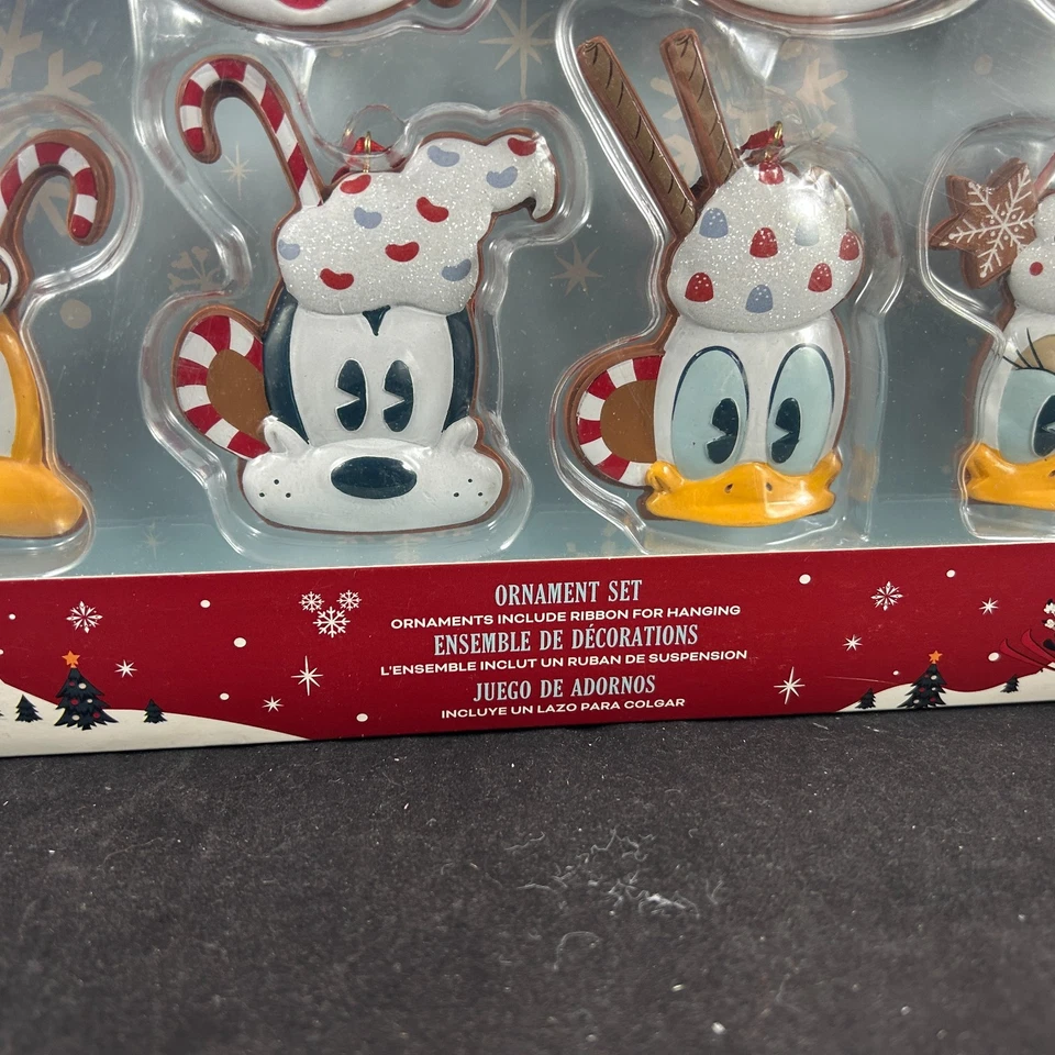 2021 DISNEY PARKS HOT COCOA FIGURE CHRISTMAS 8 ORNAMENT SET MICKEY GOOFY PLUTO + - Image 4 of 4