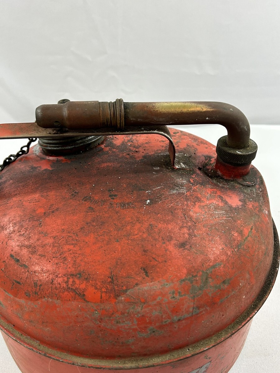 Vintage Homelite Metal Gas Can w/ Spout & Label – 2 Stroke Fuel