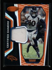 EMMANUEL SANDERS 2019 CERTIFIED GAMERS ORANGE USED WORN JERSEY #097/199 AN4402