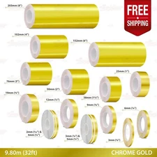 CHROME GOLD Roll PIN STRIPE Car Striping Line TAPE Decal Adhesive Vinyl Sticker