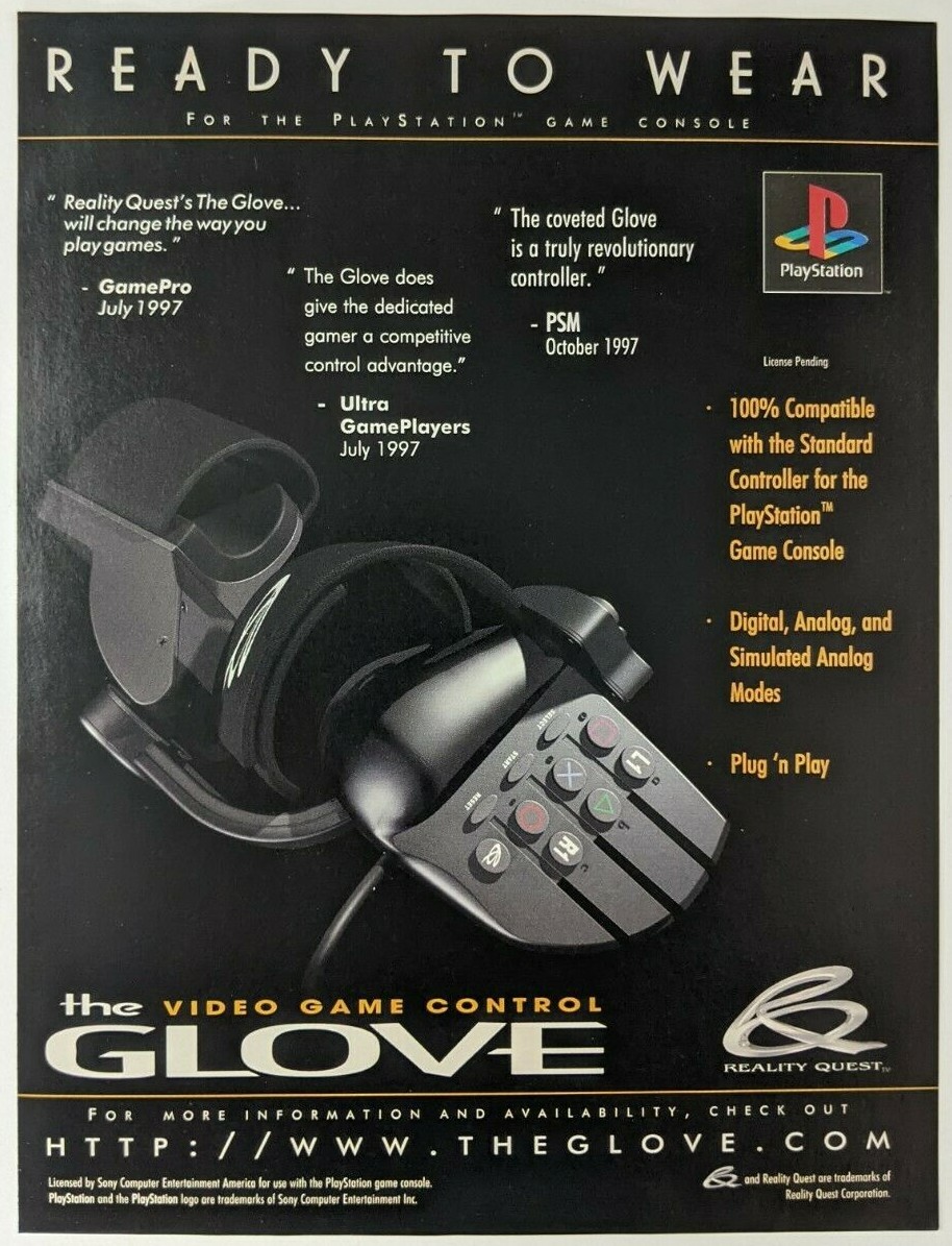 Glove PlayStation Game Controller Print Ad Poster Art PROMO