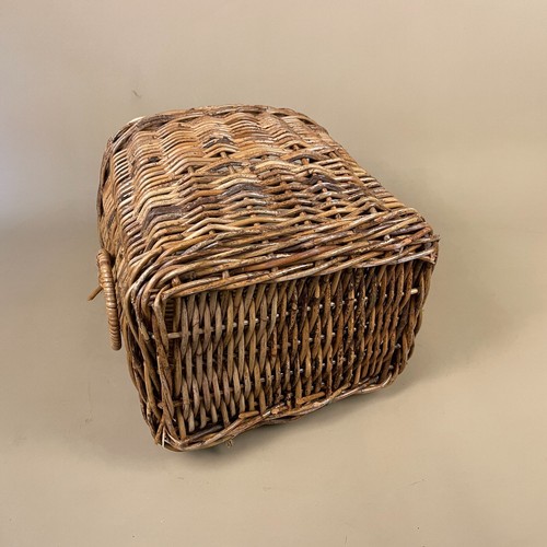 Vintage Storage Basket Woven Wicker Brown Wood Log Plant Pot Cover Blanket - Picture 7 of 8