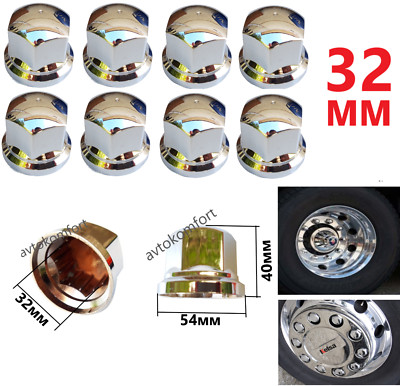 25x 32mm Chrome Truck Nut Bolt Covers – Universal Fit For Trucks, Buses, Vans