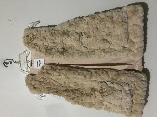 Zara Girls Outer Wear Collection Tan Faux Fur Coat Jacket Kids Size 11/12 Modern - 第 6/10 張圖片