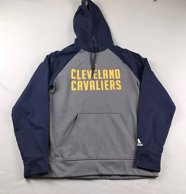 Adidas Cleveland Cavaliers Hoodie Mens Medium Blue NBA Basketball Sweatshirt *
