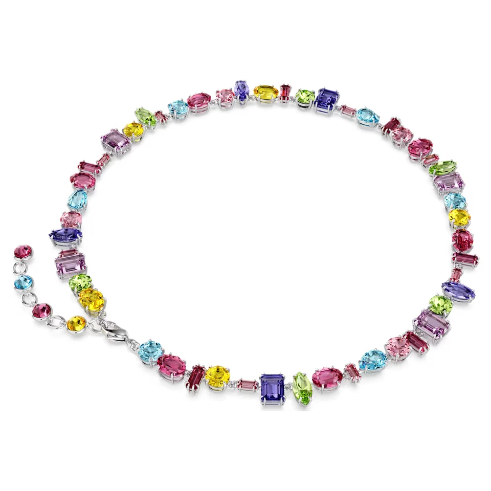Gema necklace Mixed cuts, Multicolored, Rhodium plated 5656397 - Image 3 of 4