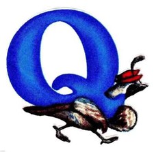 quail letter q heat transfer iron on silly not embroidered 3 inch