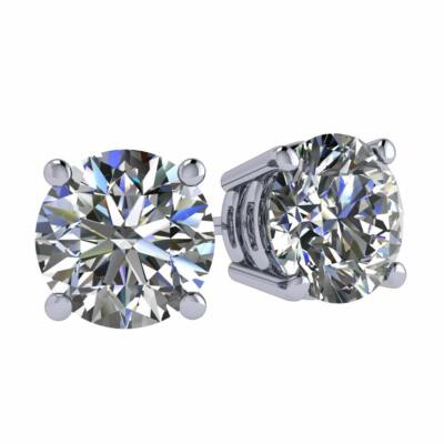 Nana Jewels 925 Sterling Silver 0.30-8.0 tcw Round Simulated Stud Earrings