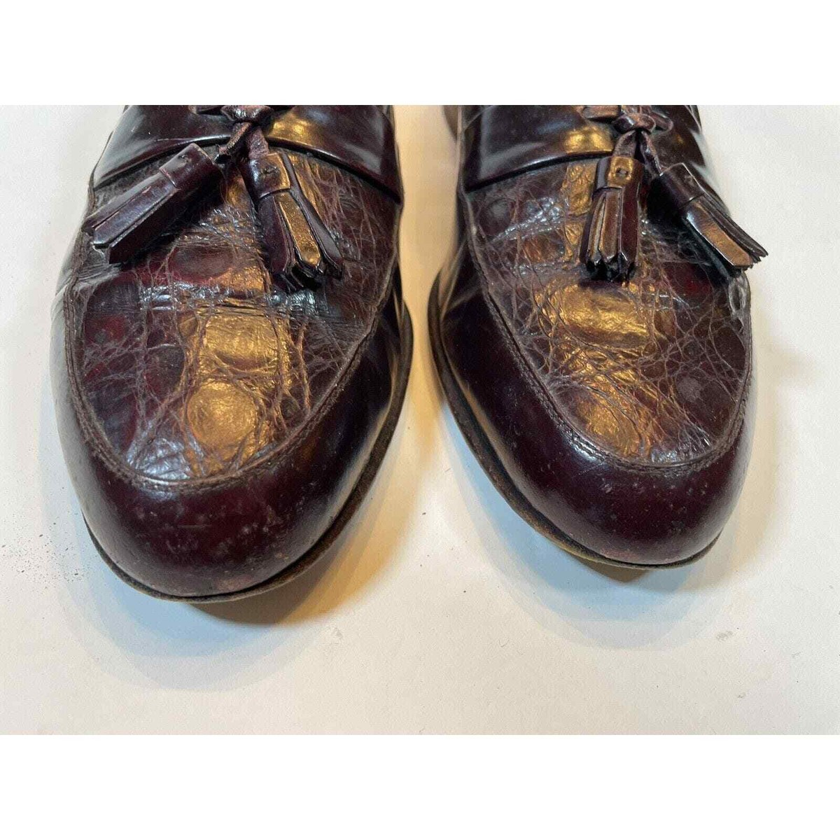 Size 8 Bally Brown leather tassel loafers made in italy | eBay display picture 1