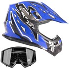 Blue Kids Motocross Helmet Riding Gear Black Goggles Combo DOT UTV ATV MX Youth