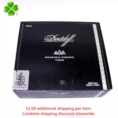 Davidoff Robusto Nicaragua Tubos Empty Wood Cigar Box 6.5'' x 5.75'' x 2.5''