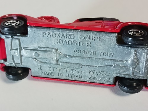 Vintage 1978 TOMY, Tomica No.F52, S=1/72, Packard Coupe Roadster, Red - Picture 5 of 5