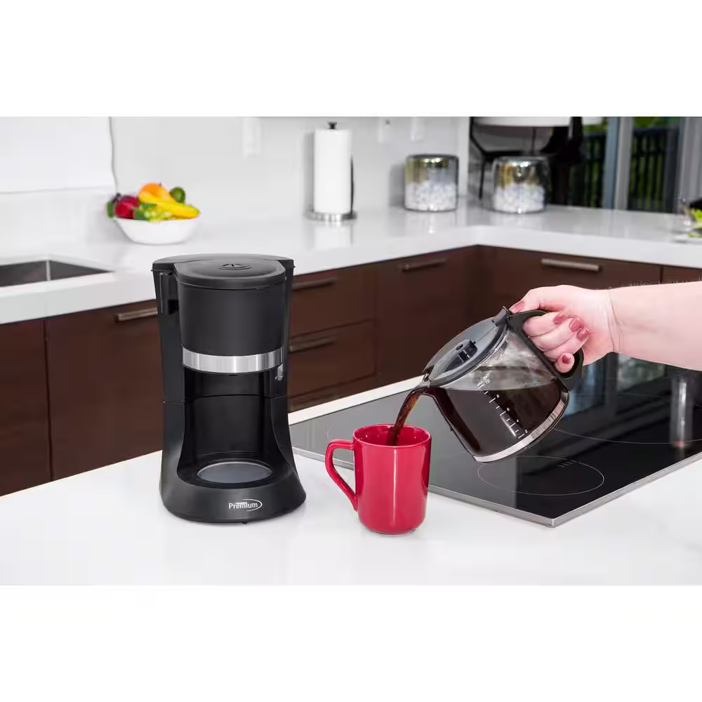 NEW 10-Cup Black Drip Coffee Maker with Glass Carafe & Pause-to-Pour Feature