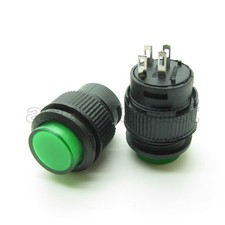 5 x Green LED 16mm Momentary Push Button Switch With LED light Indicator 4Pin 3A