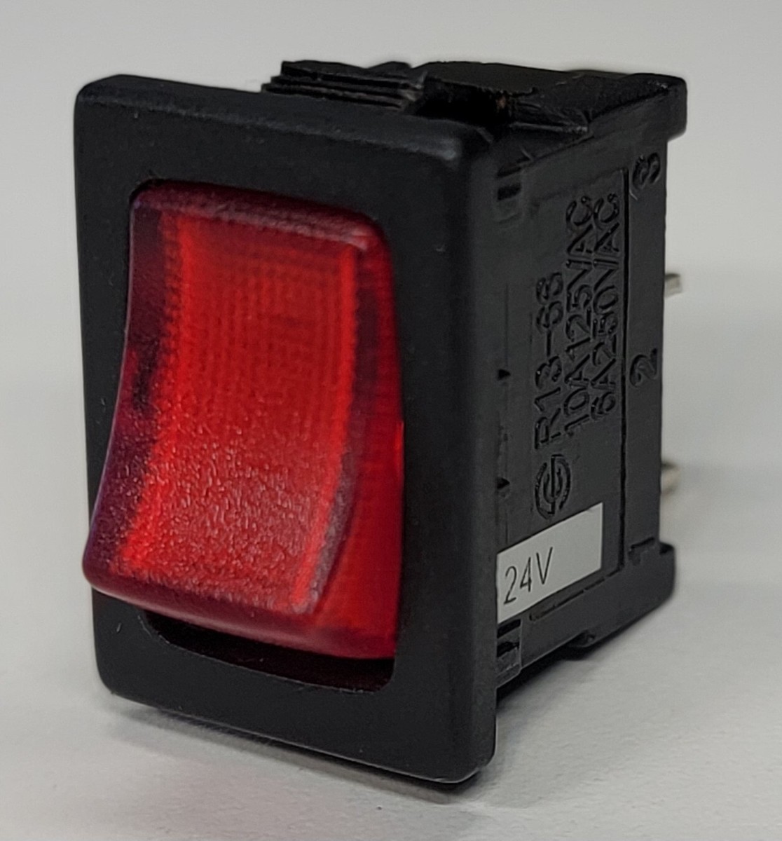 SCI R13-66 Mini On/Off Rocker Switch w/ 24V Red LED Indicator 16A
