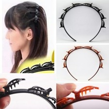 Headband With Clips, Professional Weave Bangs Clip, Eversible Korean Headbands