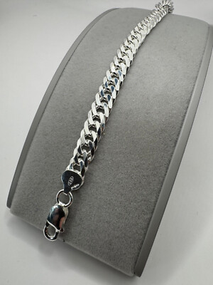 Sterling Silver 8mm Double Fancy Curb Link Necklace Chain 24'' / 60cm (0414)