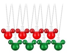 Disney Magic Holiday Glitter Mickey 8 Ct Twinkling Red Green LED String Lights