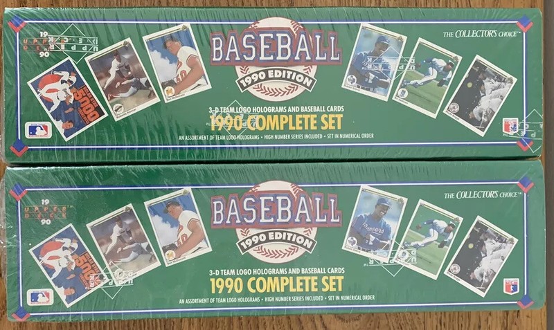 💎(2) 1990 UPPER DECK BASEBALL COMPLETE SET FACTORY SEALED 💎
