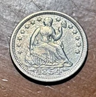 1854 SEATED LIBERTY HALF DIME Circulated